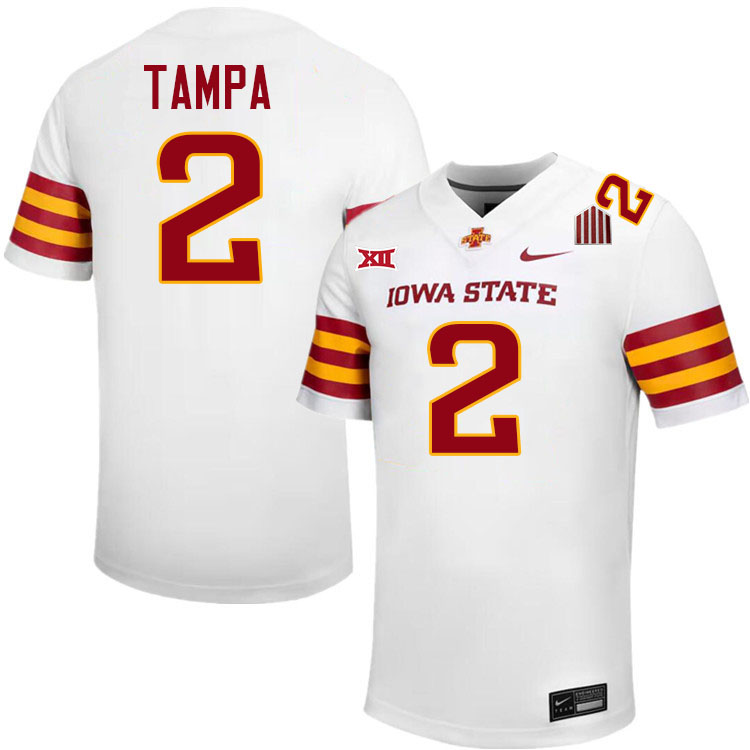 T.J. Tampa Jersey,Iowa State Cyclones #2 T.J. Tampa College Jersey Youth-White